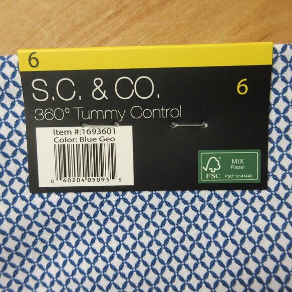 S.C.‎ & CO. 360 Degree Tummy Control Capri Pants Sz 6 Blue Geo Print Skimmer NWT - Picture 9 of 12